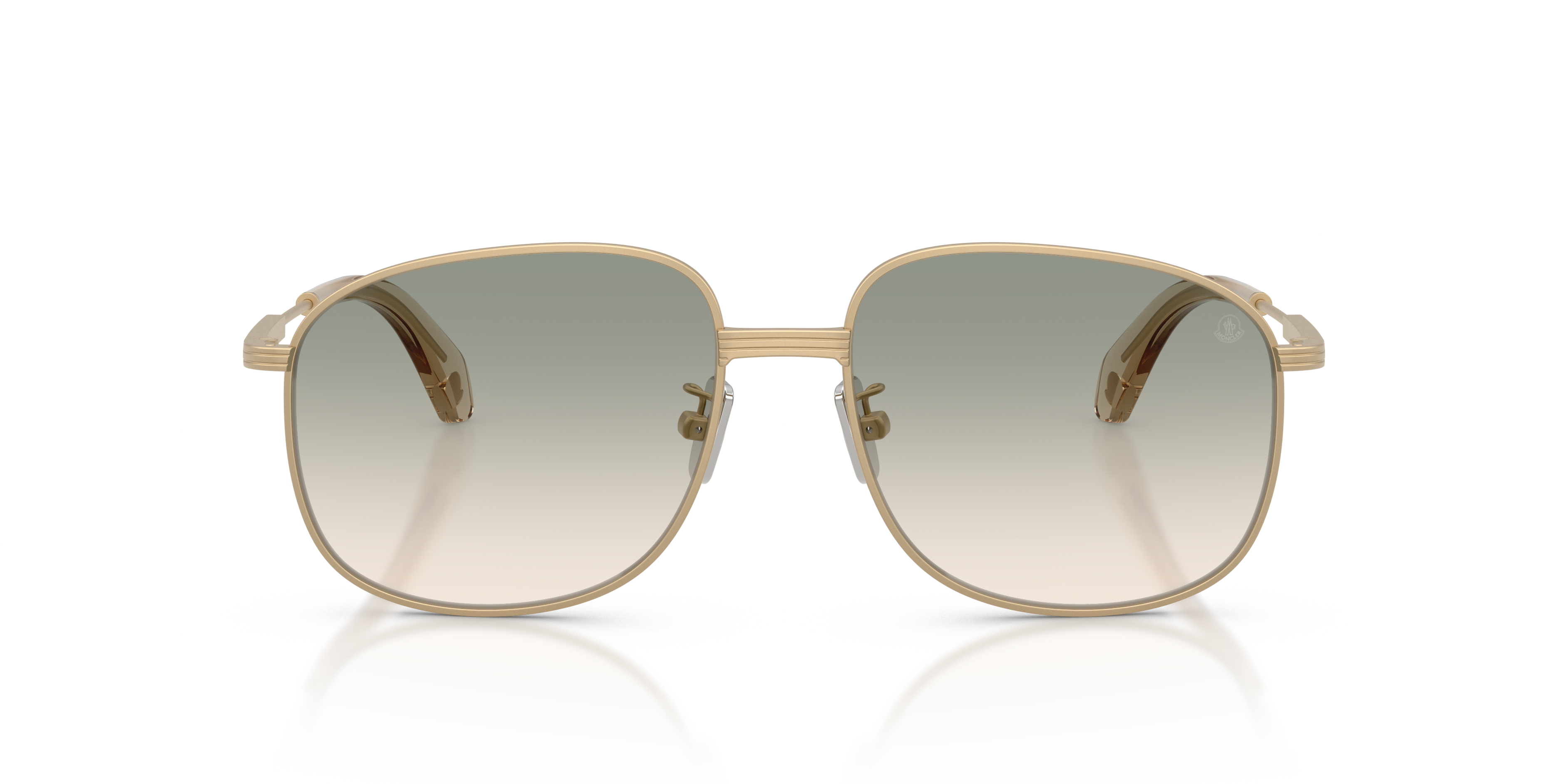 Moncler Unisex Moncler ME4013 FENNIX 10242C Gafas de sol Acero Oro Marrón Piloto Normal Matizado