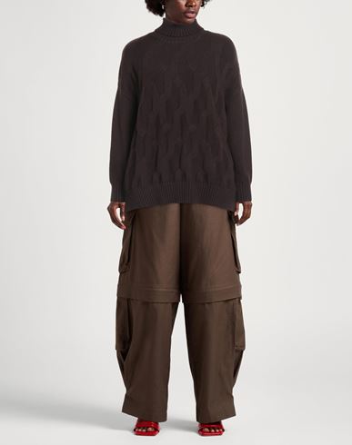 Woman Turtleneck Chocolate brown Size XL Viscose, Polyester, Polyamide