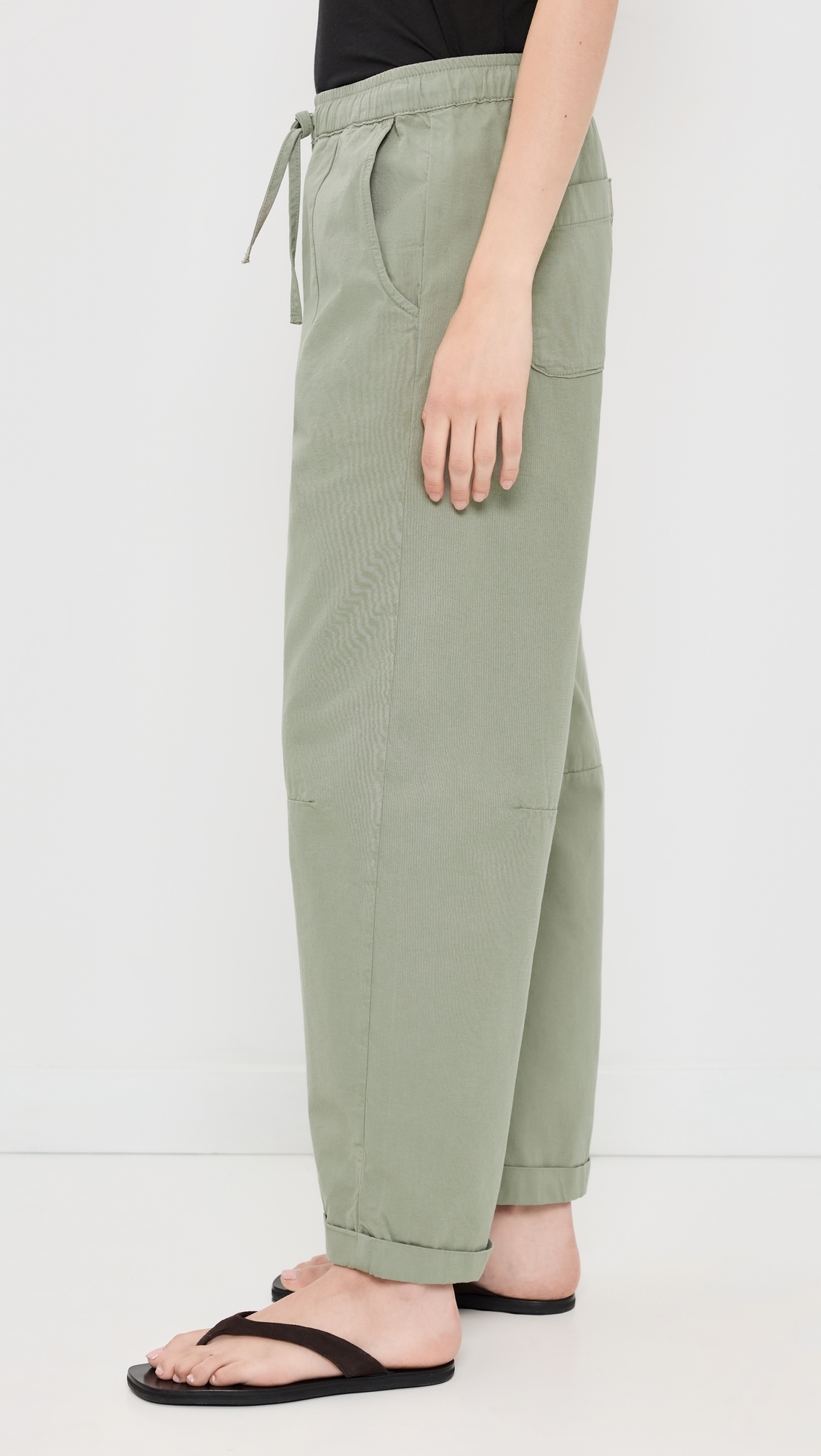 Mara Sateen Drawstring Pants Soft Sage