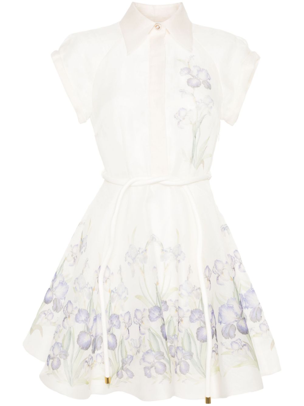 Natura Flip floral-print minidress - White