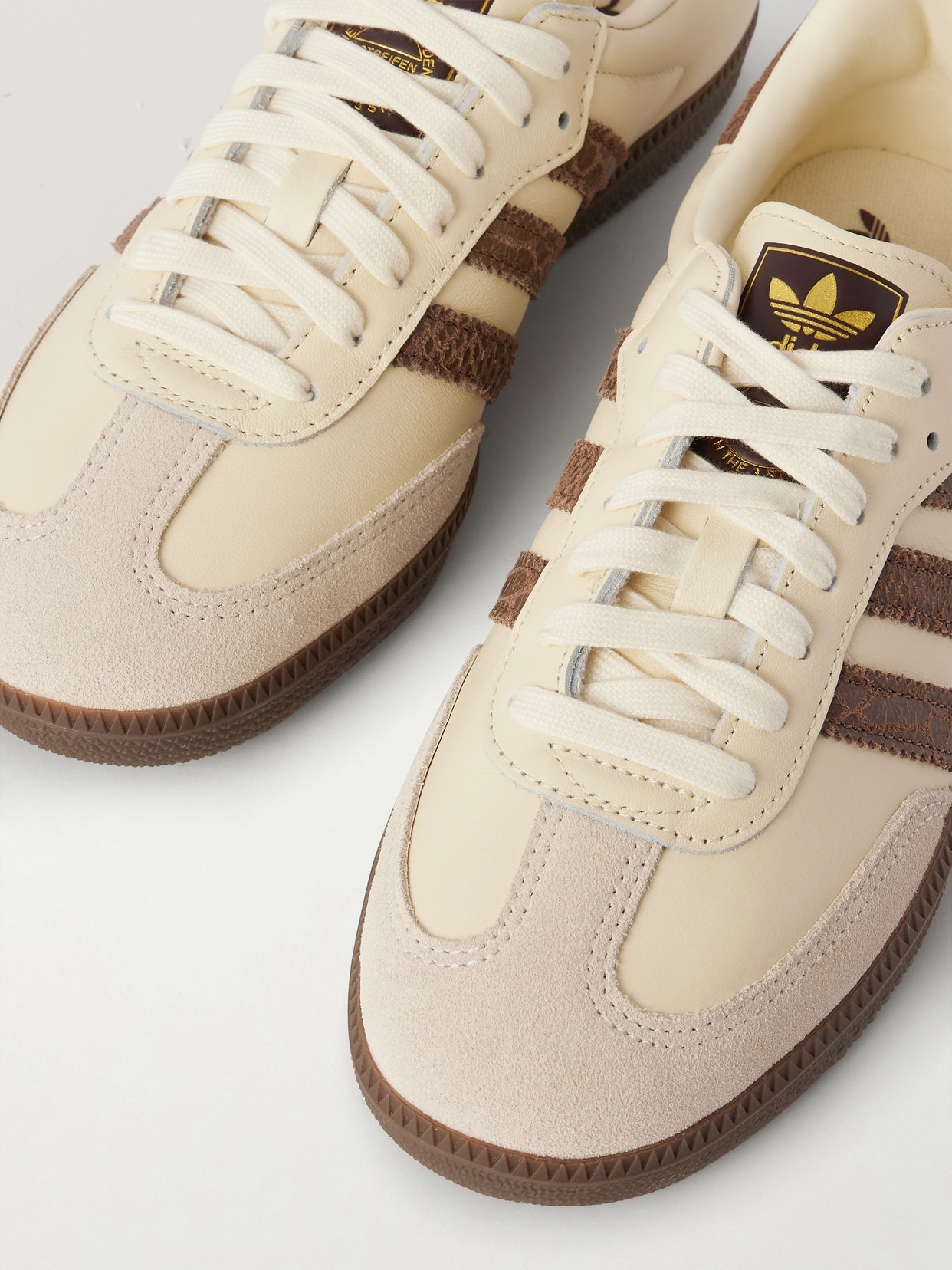 Samba Og Suede-trimmed Leather Sneakers - Cream