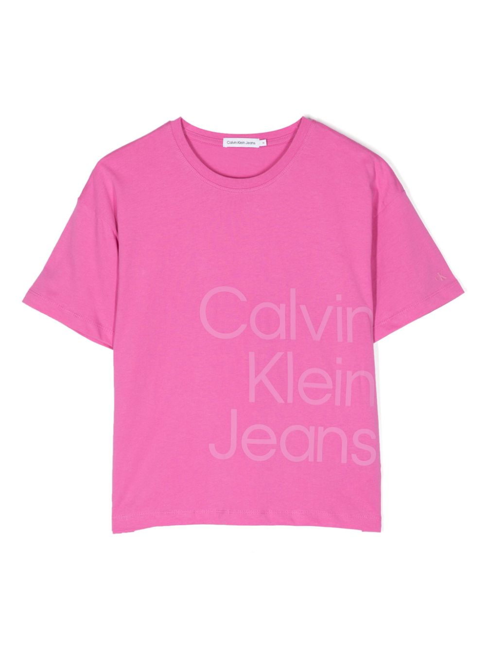 Logo-lettering cotton T-shirt - Pink