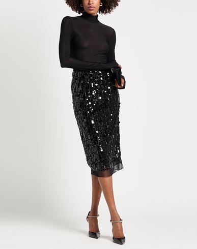Woman Midi skirt Black Size 8 Polyester
