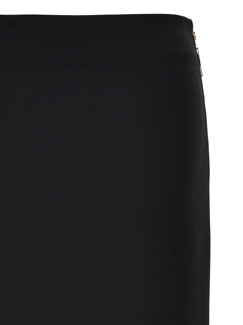 -Zip Skirt Gonne Nero-Donna
