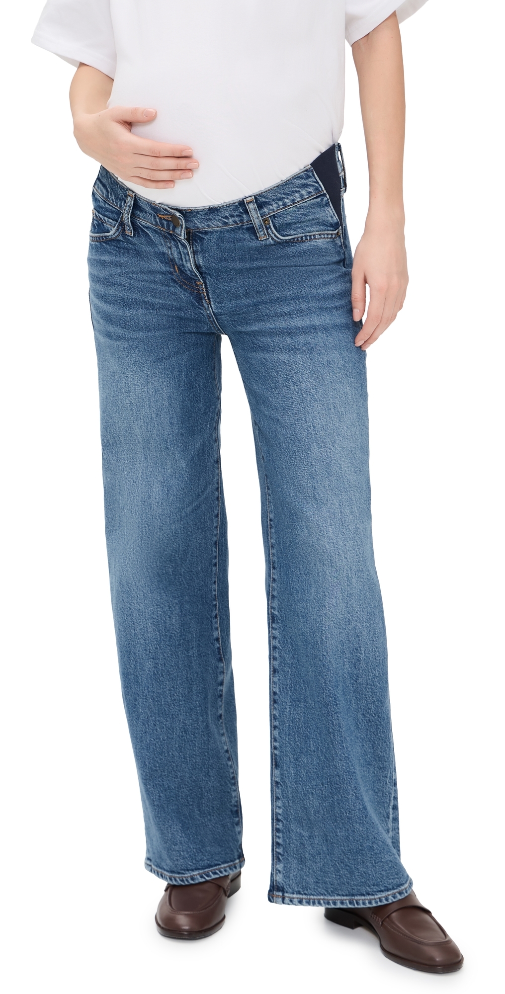 The Relaxed Wide Leg Maternity Jeans True Indigo