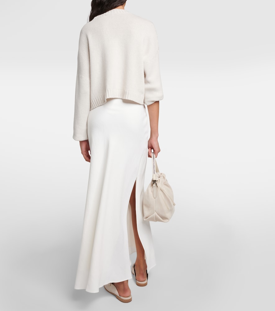 Twill maxi skirt
