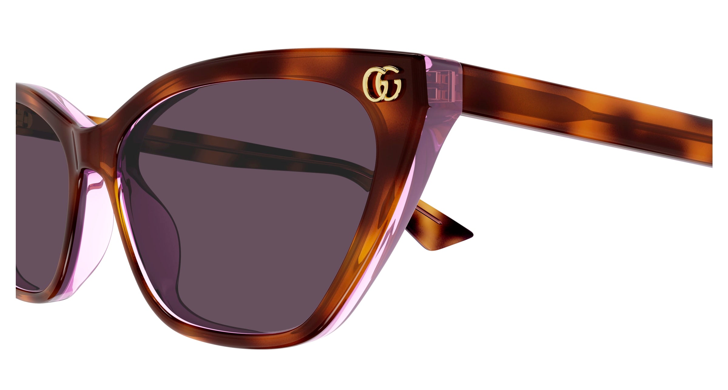 Gucci Woman Gucci GG1815S 004 Sunglasses Acetate Havana Violet Cat Eye