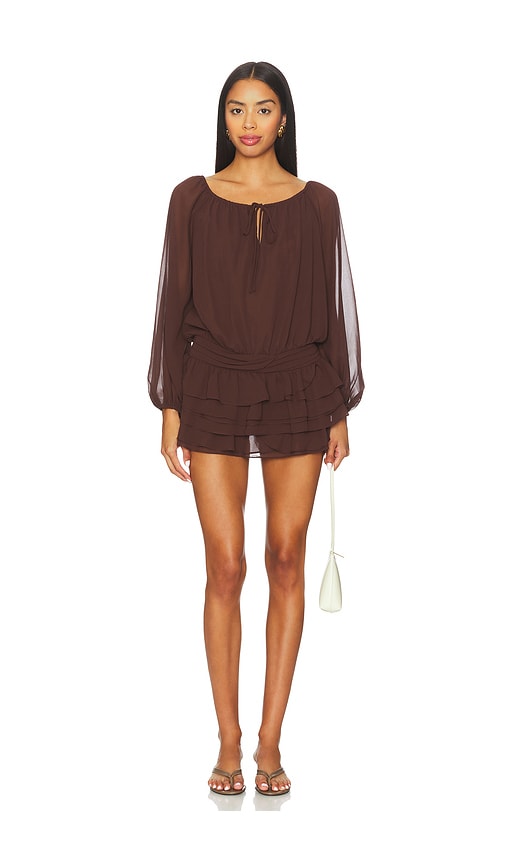 Amanda Uprichard Dallas Skort Romper in Brown.  XS. Also in L, M