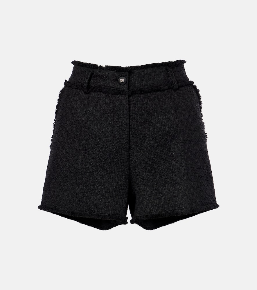 Wool-blend tweed shorts