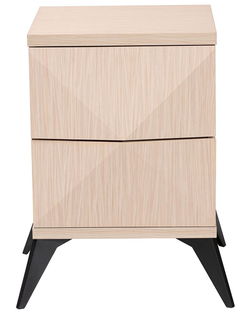 Draper Mid-Century Modern Wood 2-Drawer Nightstand