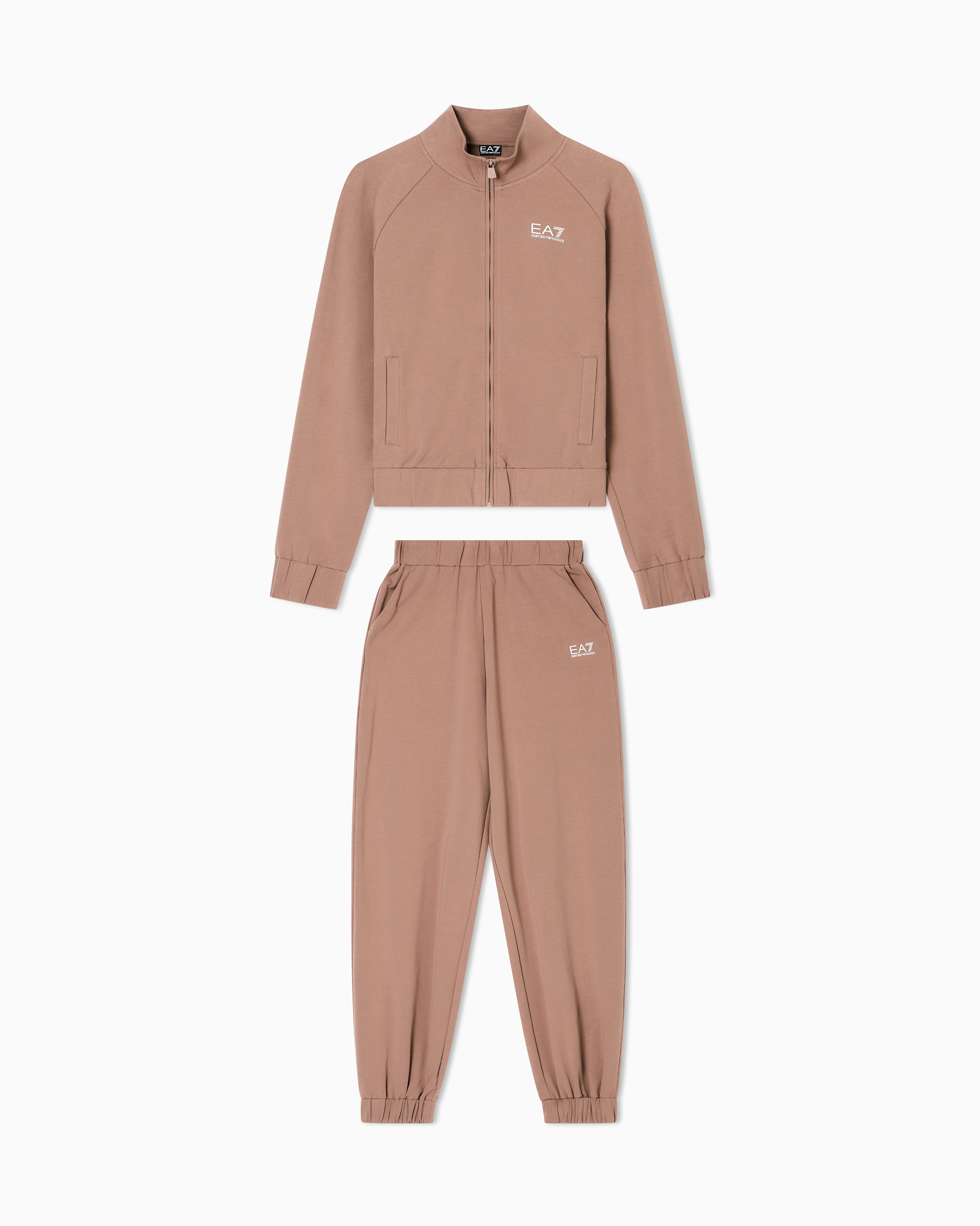 Stretch cotton-blend tracksuit with logo