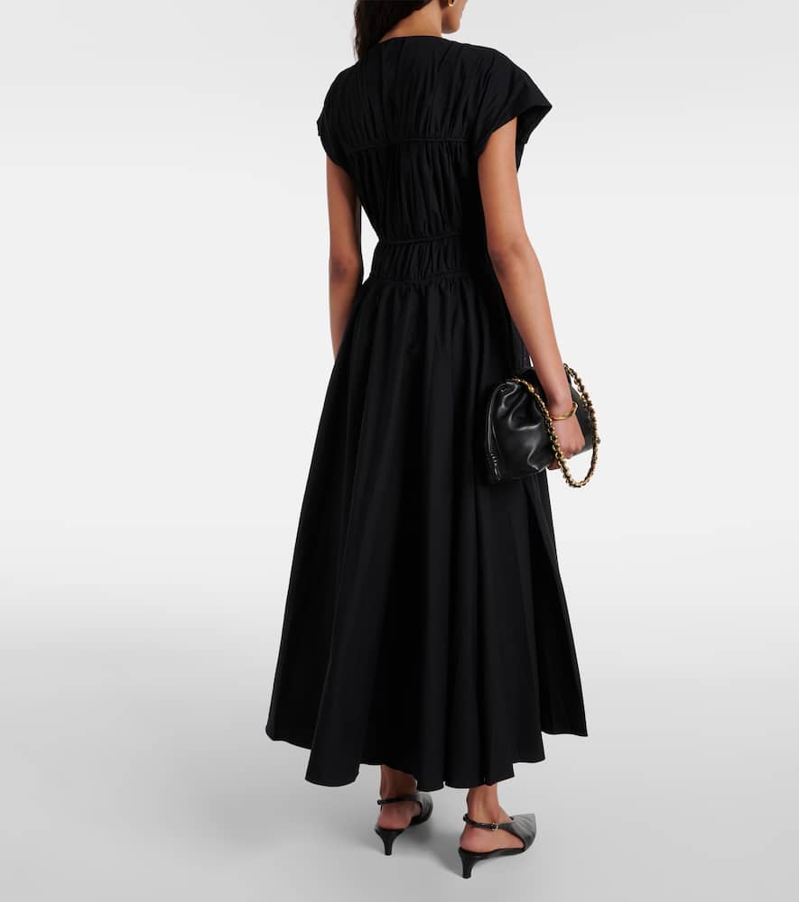 Ceres gathered cotton midi dress