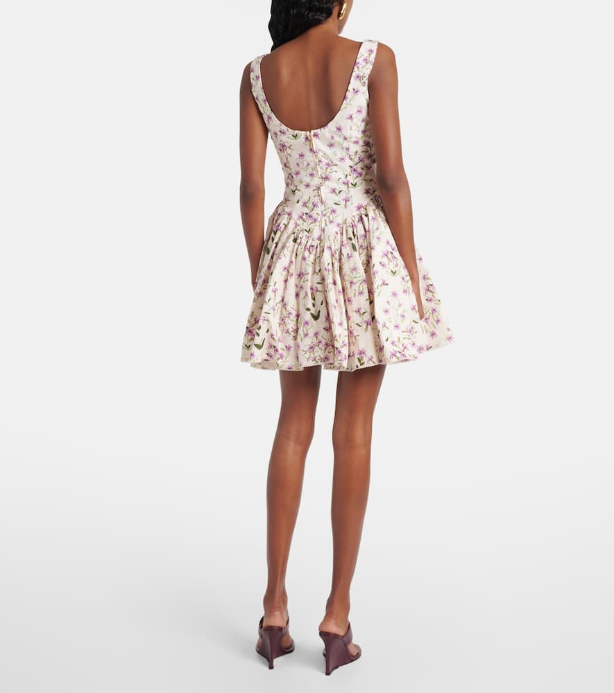 Pluma floral cotton minidress