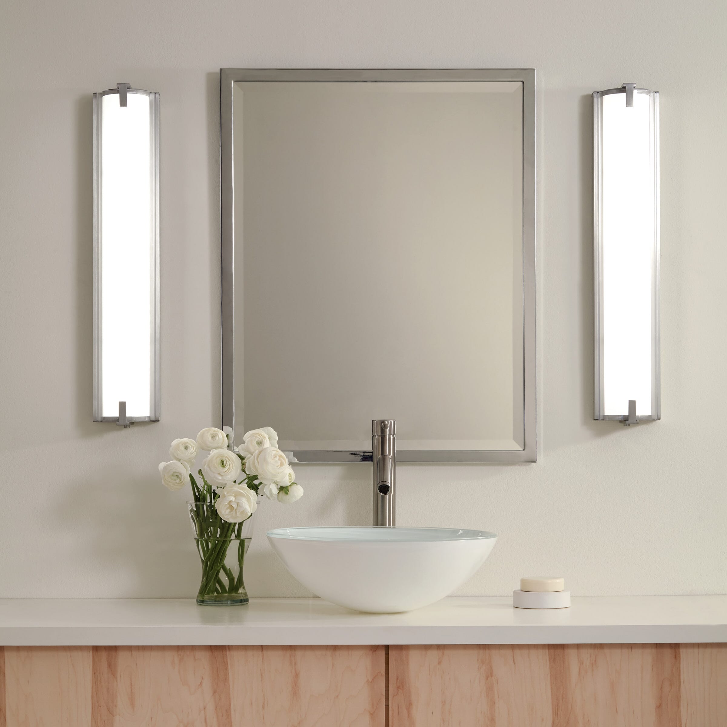 Satin Aluminum LED Wall Bath from the Braunfels Collection