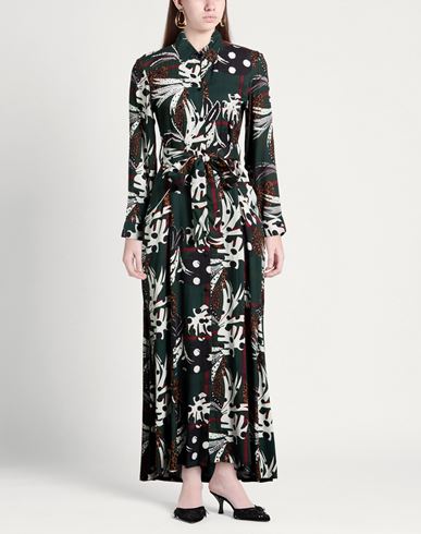Woman Maxi dress Dark green Size M Viscose