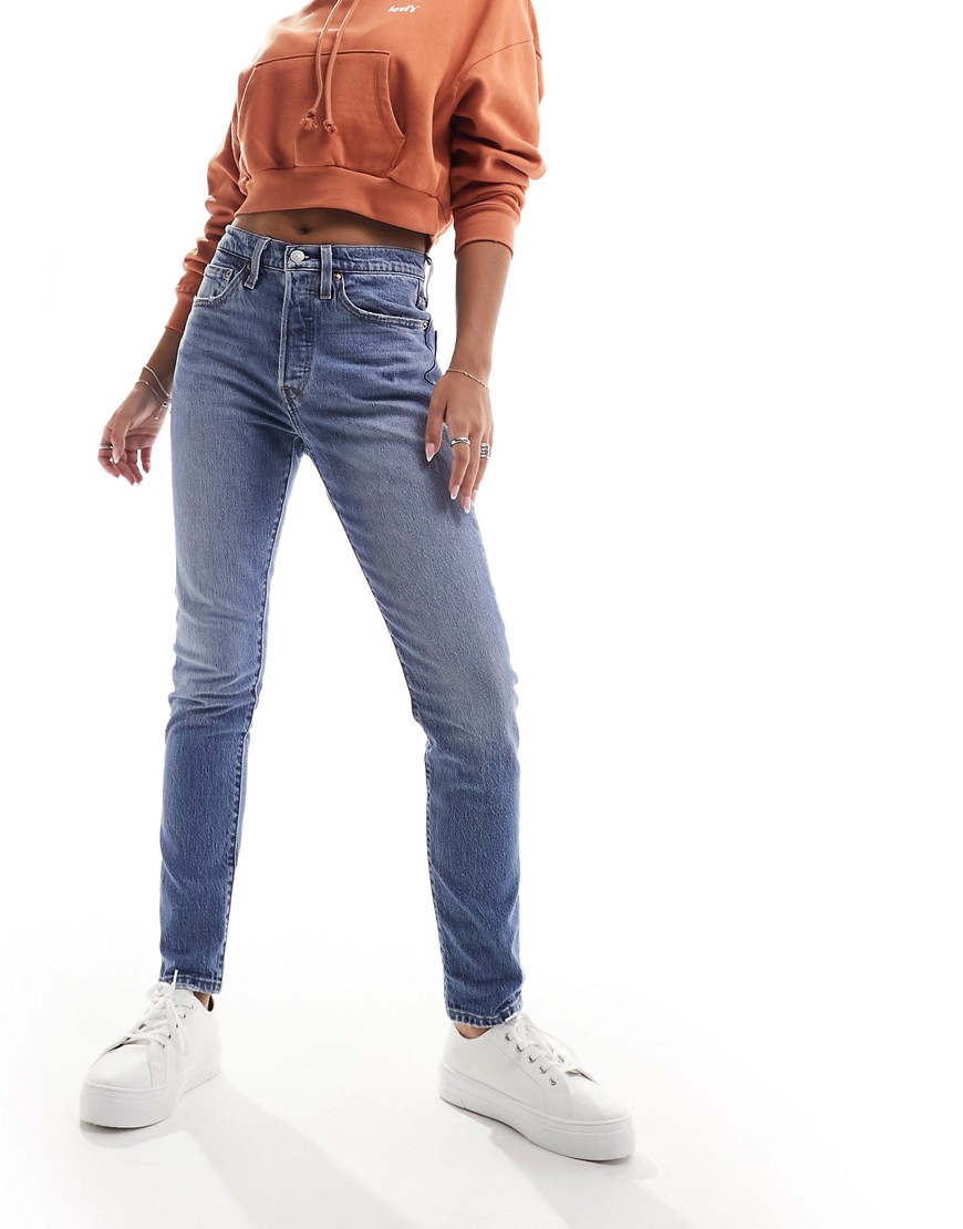 501 skinny fit jeans in mid blue wash