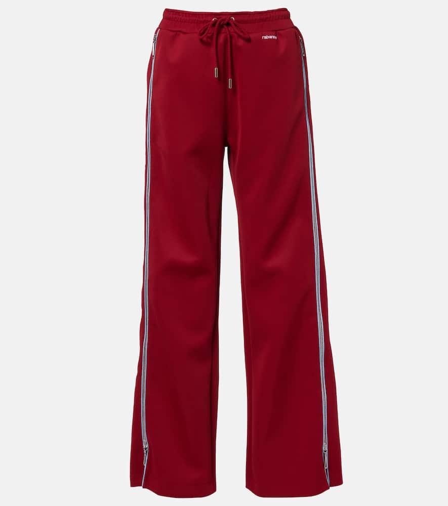 Zip-up jersey track pants