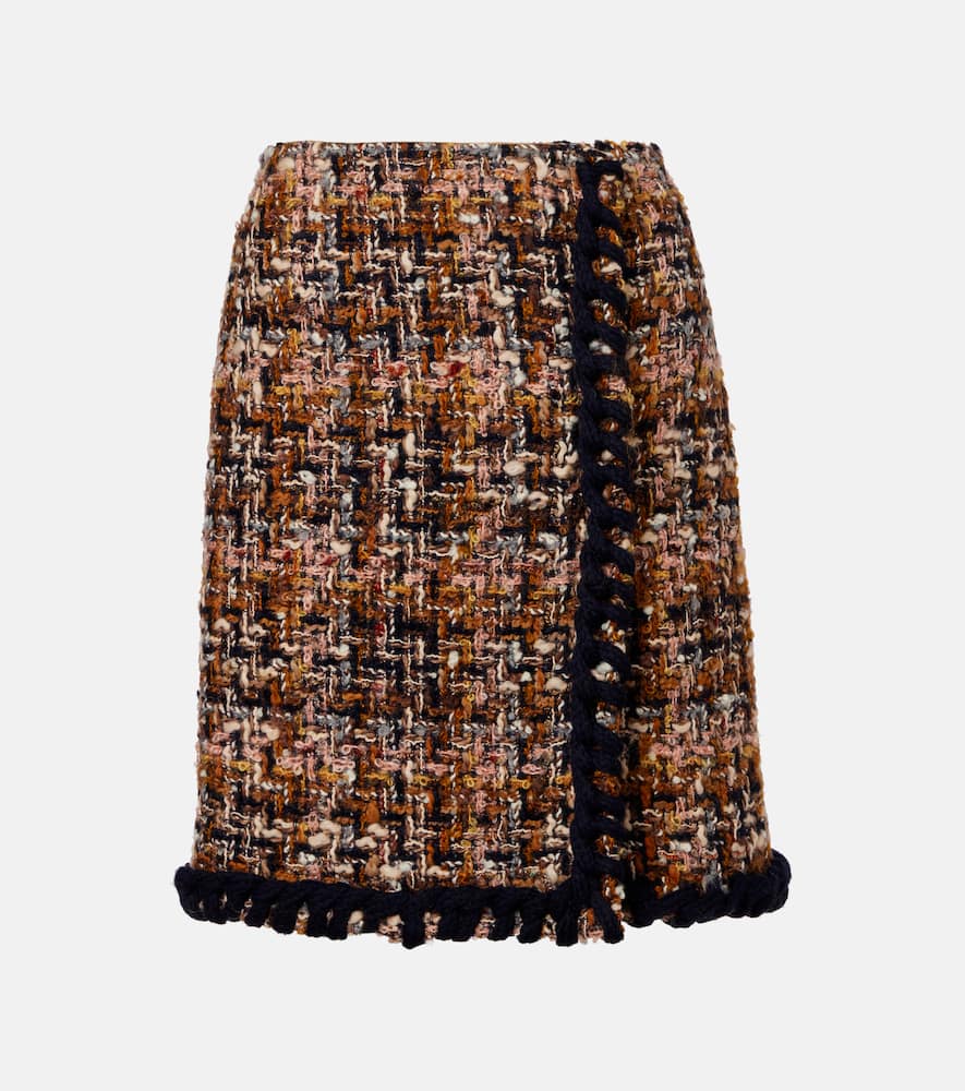 Wool, mohair, and cotton-blend miniskirt