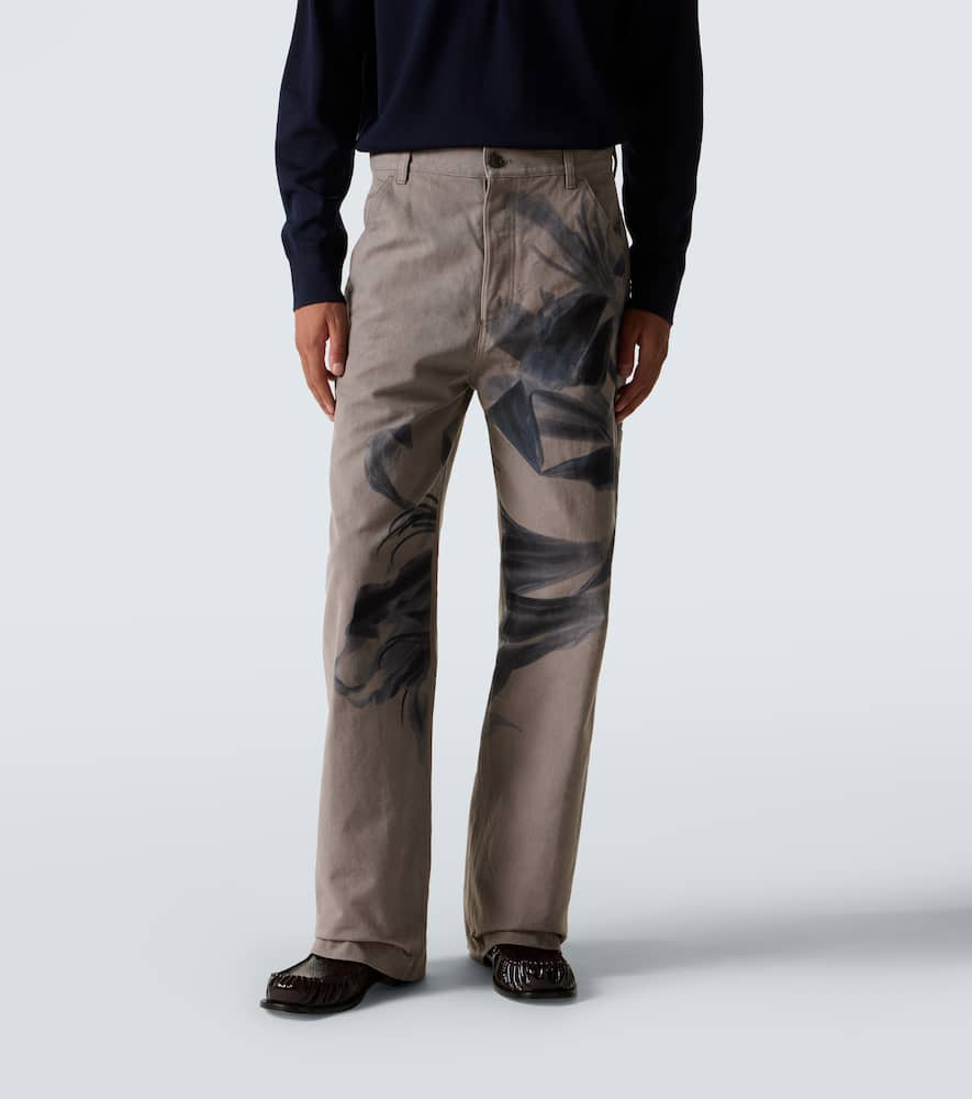 Printed cotton chinos