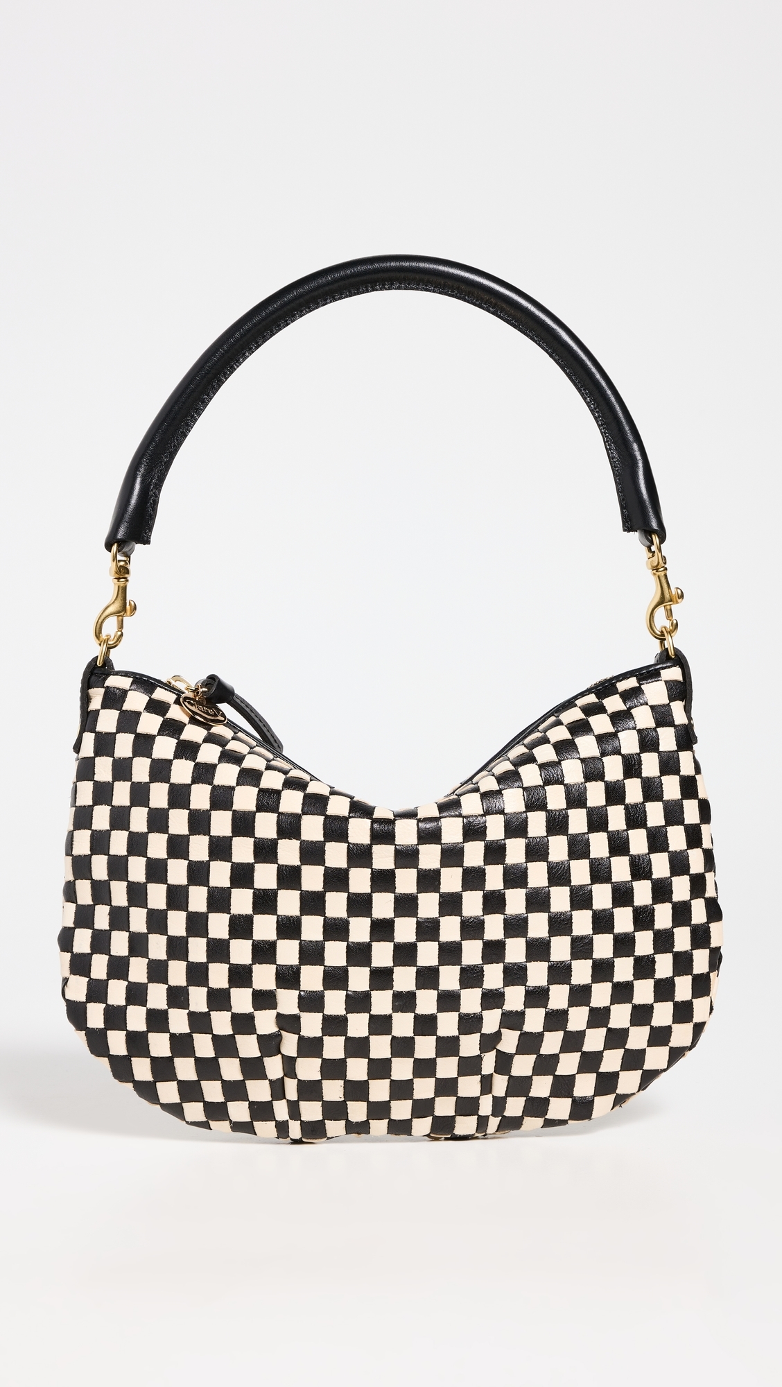 Petite Moyen Messenger Bag Black & Cream Woven Checker One Size