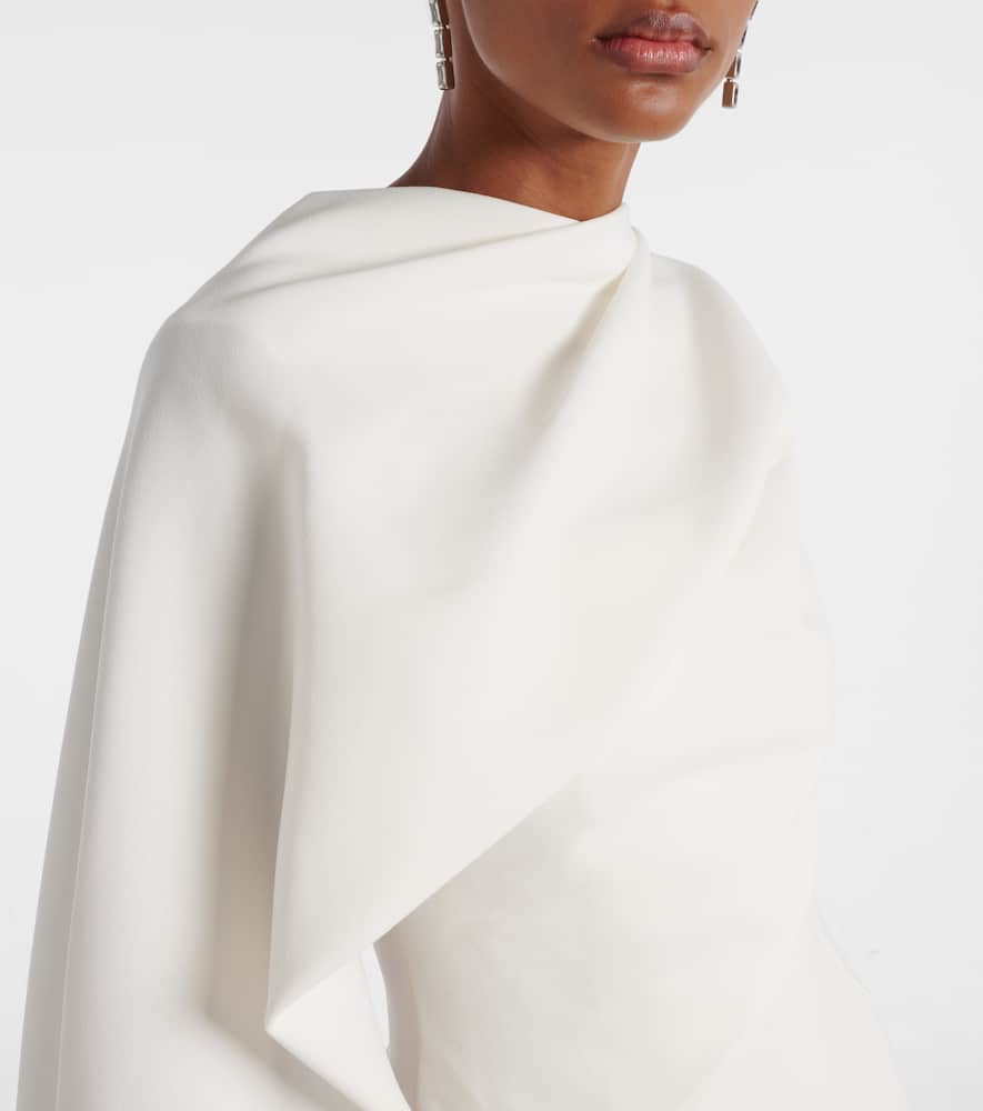 Bridal Edith draped crêpe midi dress