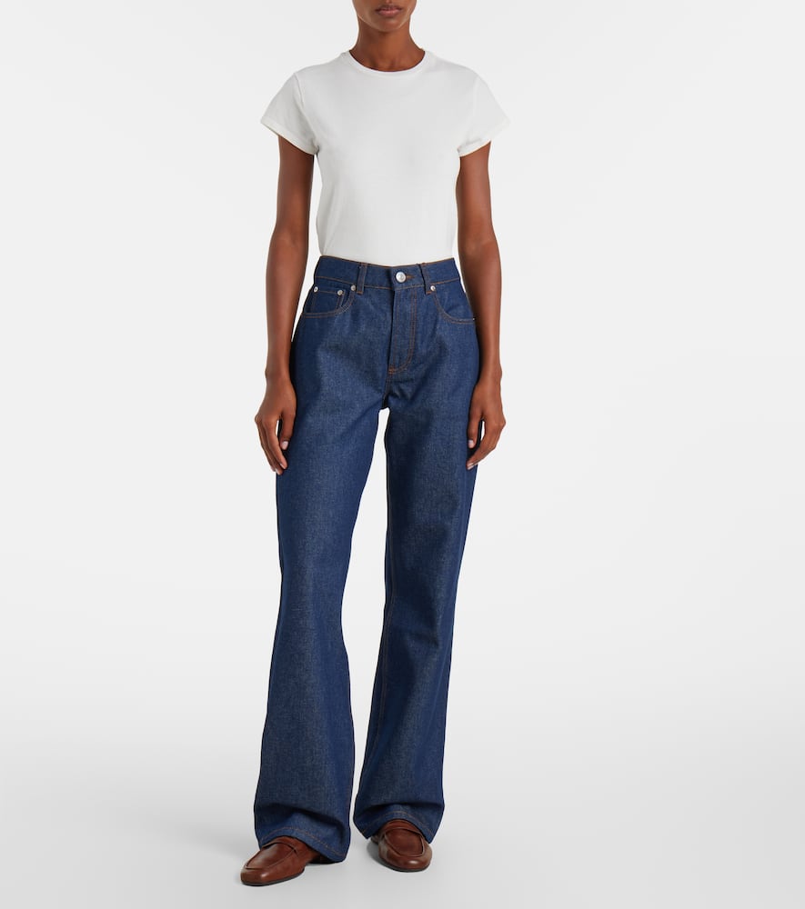 Mid-rise straight jeans
