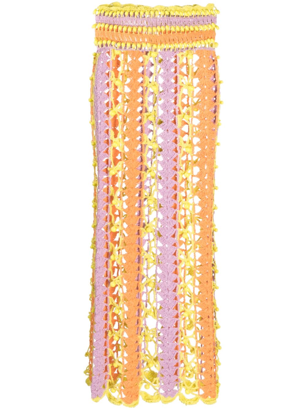 Argento open-knit maxi skirt - Yellow