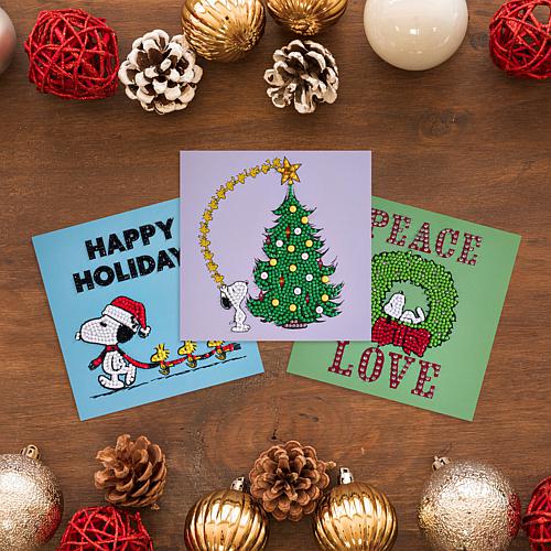Diamond Art Club Peanuts Snoopy Christmas 3-Card Christmas Kit #2