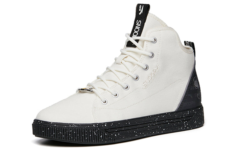 X SNOOPY Skateboarding Series Sneakers High  'White Black'