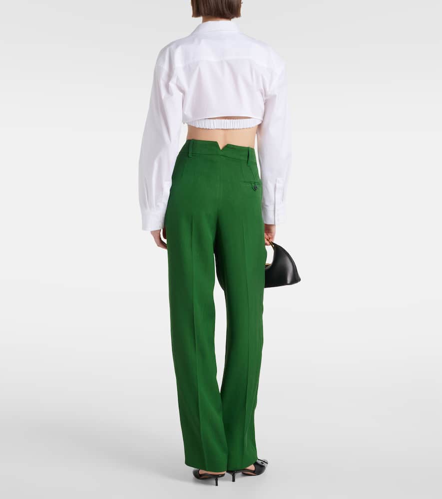 Le Pantalon Titolo high-rise wide-leg pants