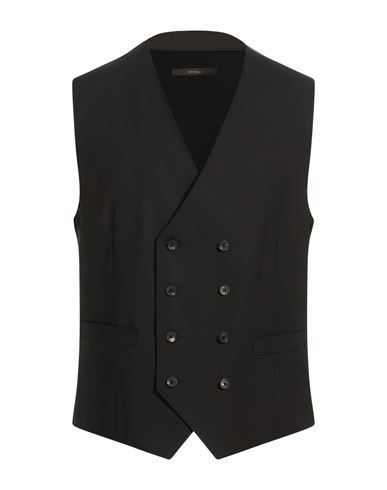 Man Tailored Vest Black Size 40 Virgin Wool, Elastane
