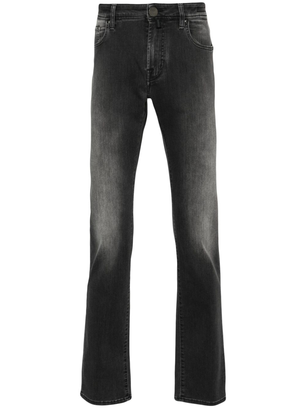 Scarf-detail tapered jeans - Black