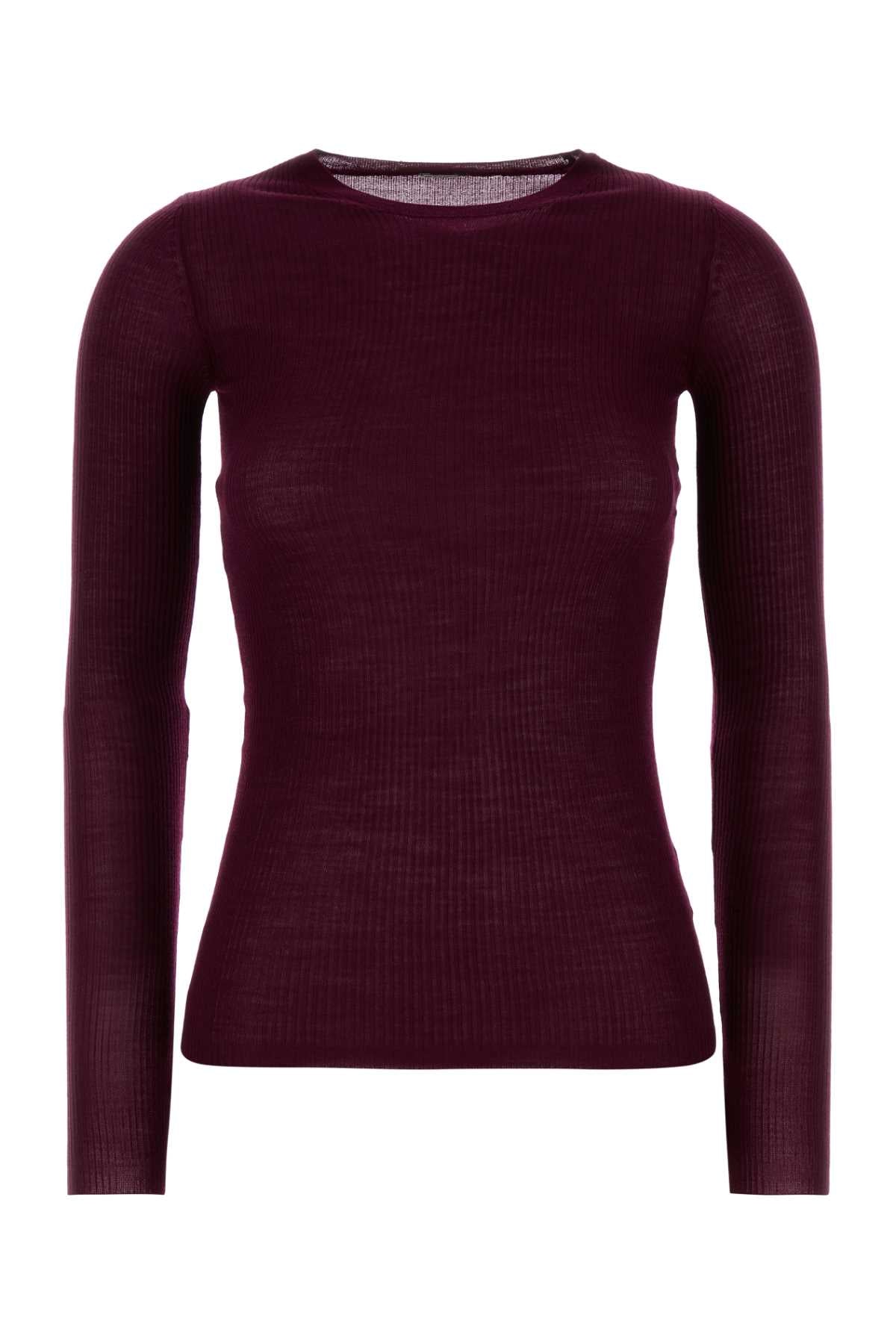 Ribbed Wool Sweater — Purple