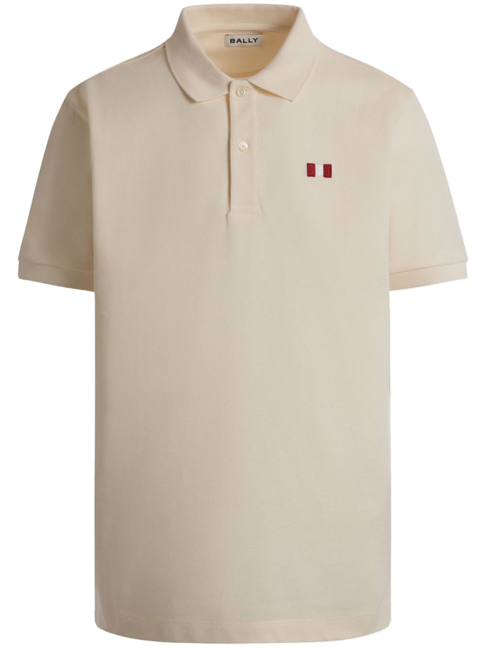 Flag-embroidered polo shirt - White