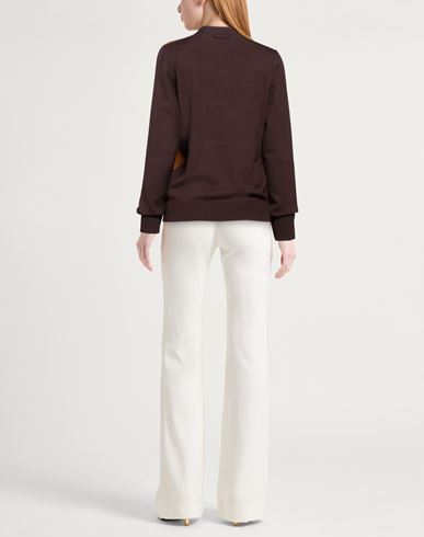 Jacob Cohёn Woman Cardigan Brown Size S Virgin Wool, Calfskin