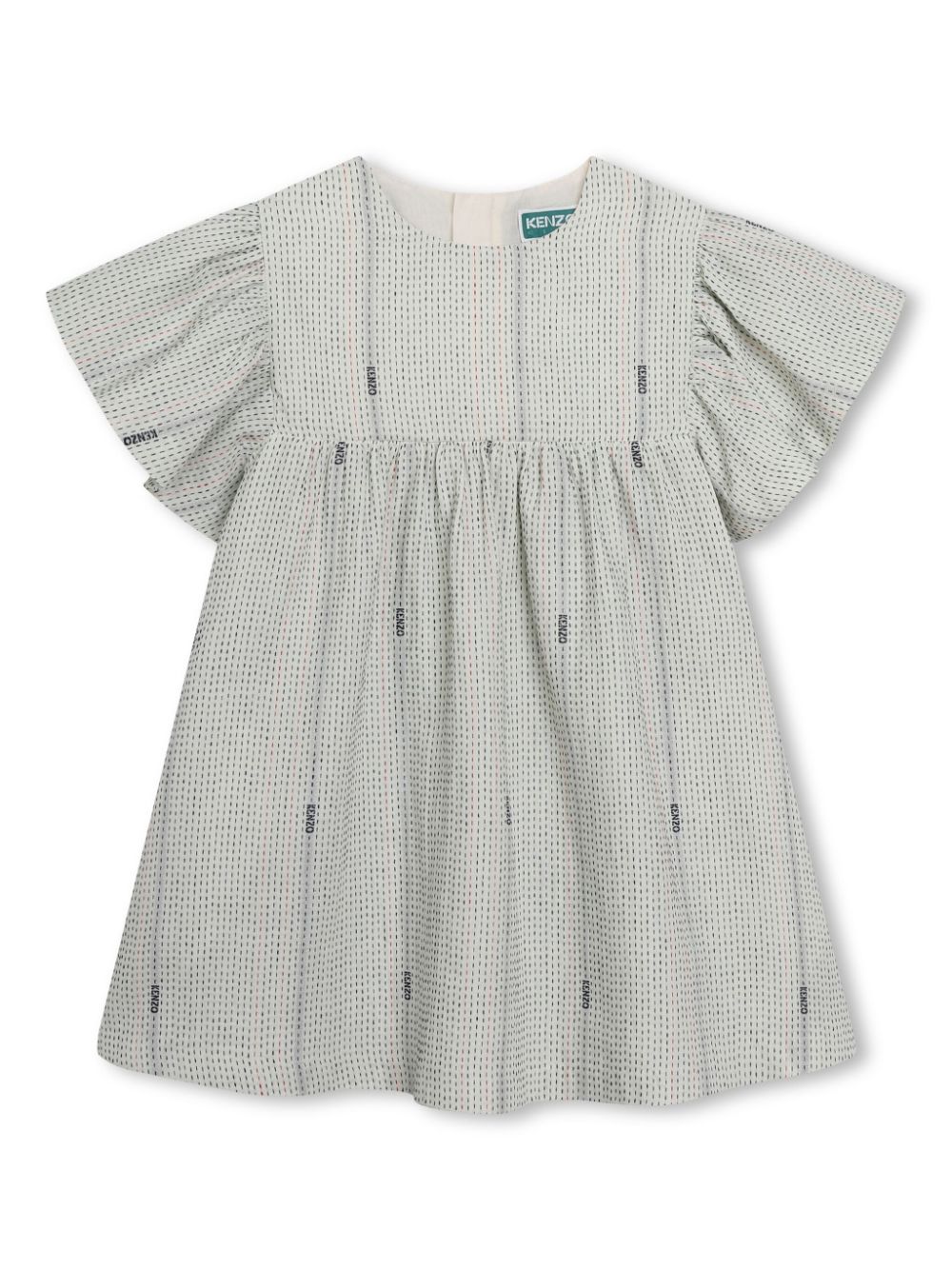 Logo-print cotton dress - Neutrals