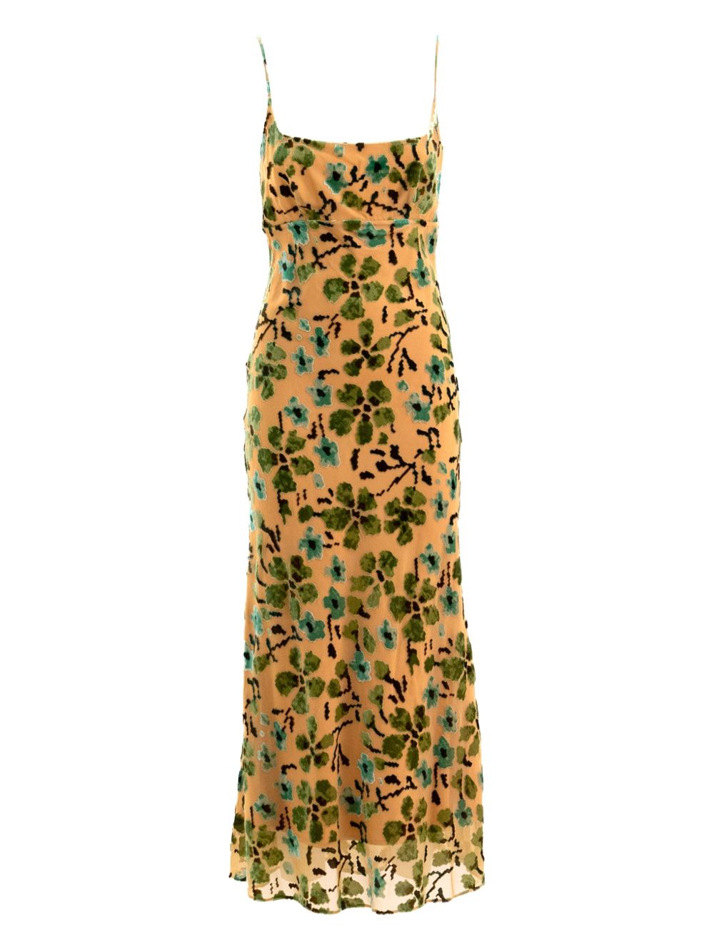 STAUD floral-print midi dress - Yellow