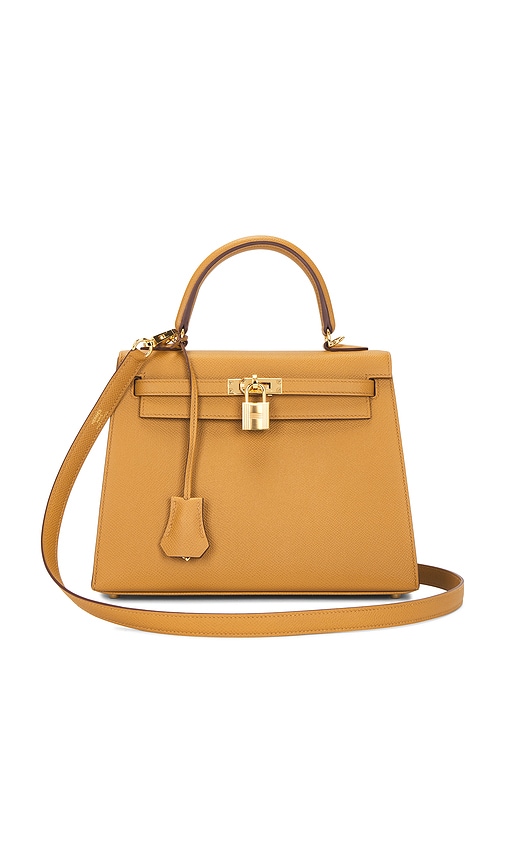 FWRD Renew Hermes Epsom Kelly 25 Handbag in Tan