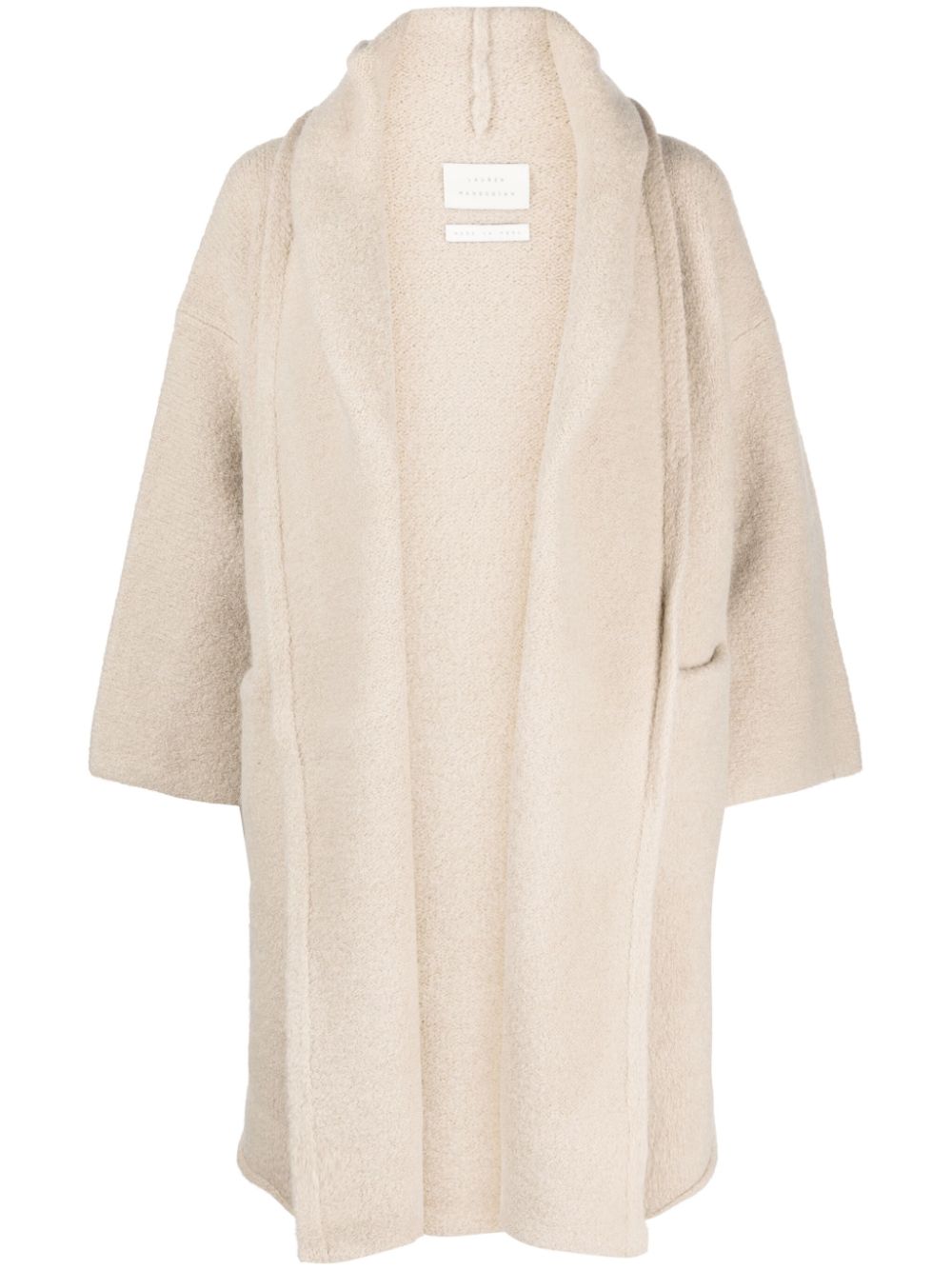 Alpaca wool-blend hooded coat - Neutrals