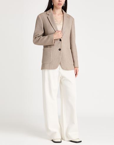 Woman Blazer Light brown Size 4 Cotton, Viscose, Metallic Polyester