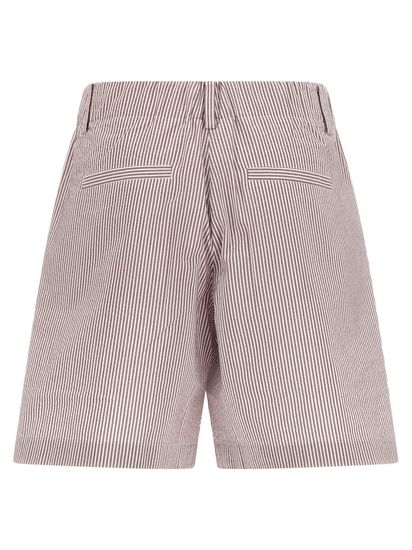 Brunello Cucinelli - striped shorts belt loops side and back pocket