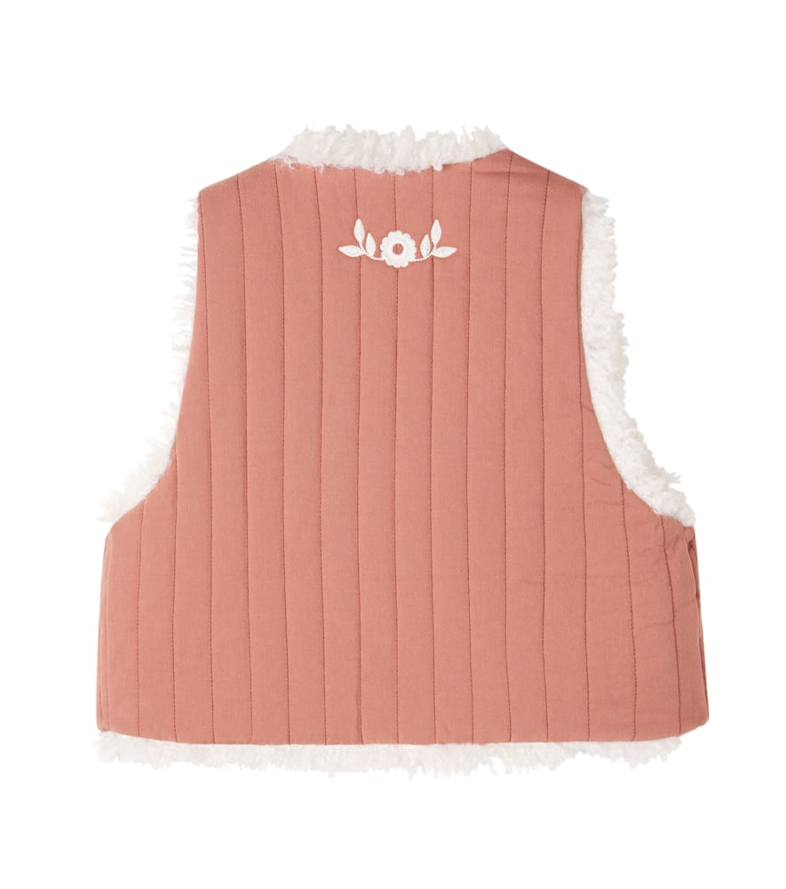 Noemie embroidered quilted cotton vest