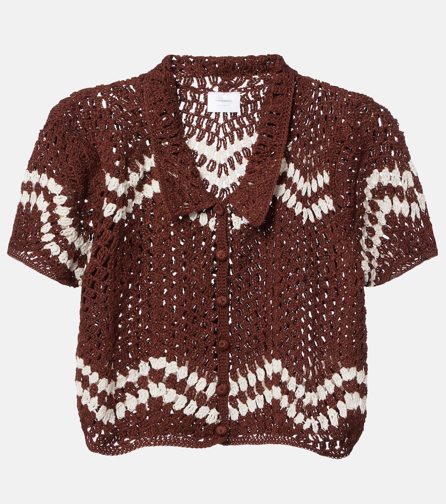 Crochet cropped cotton top