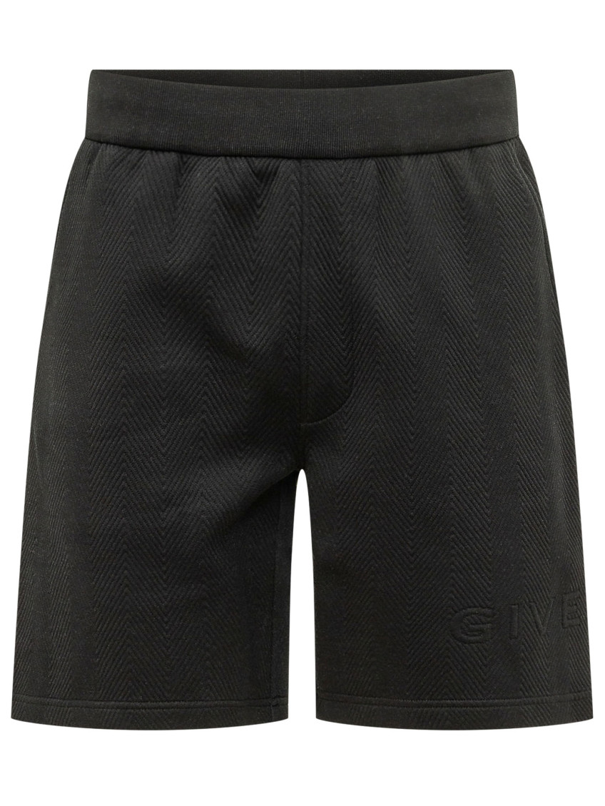 Black Textured Shorts