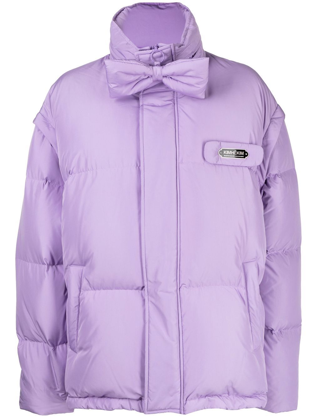 Detachable-sleeve puffer jacket - Purple