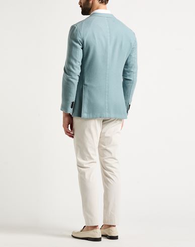 Man Blazer Slate blue Size 42 Cashmere