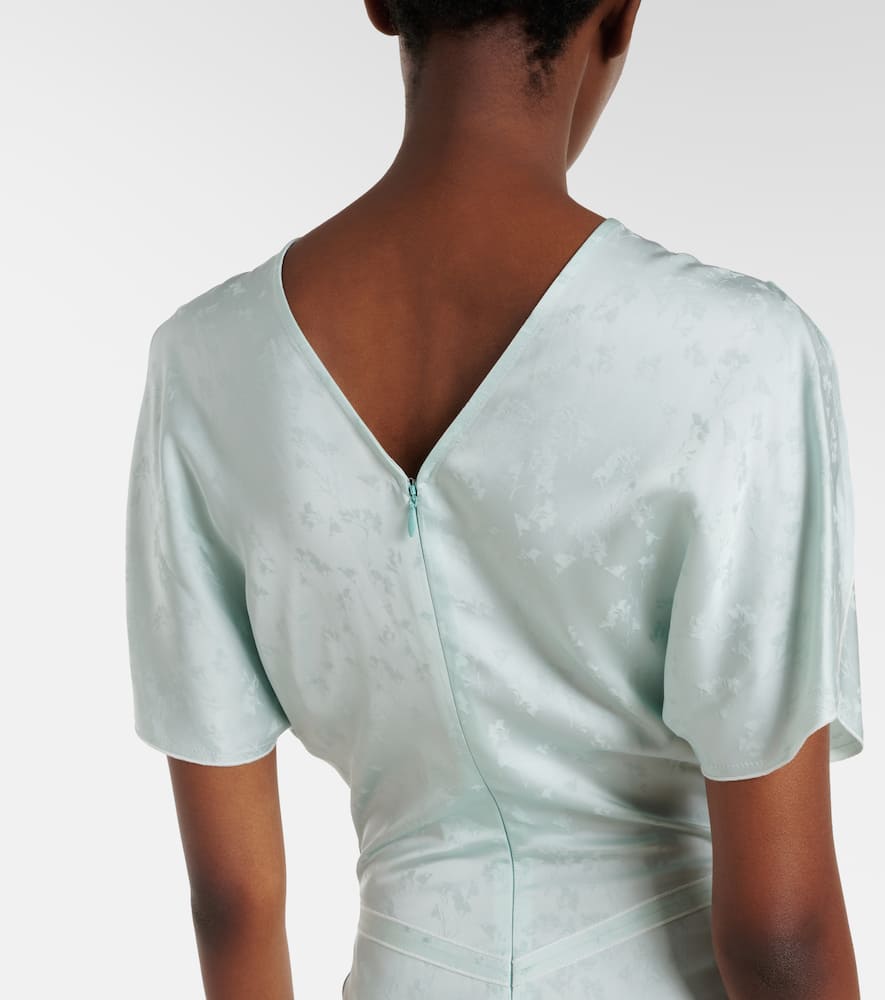 Gathered jacquard midi dress