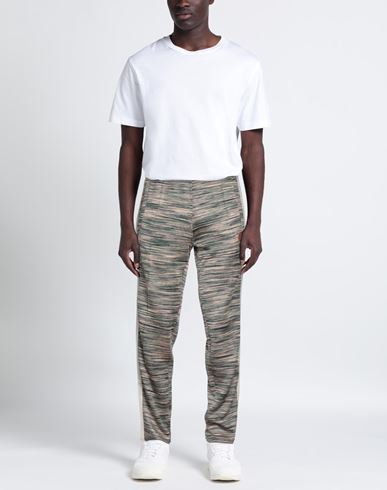Man Pants Green Size L Viscose, Polyamide, Polyester, Leather