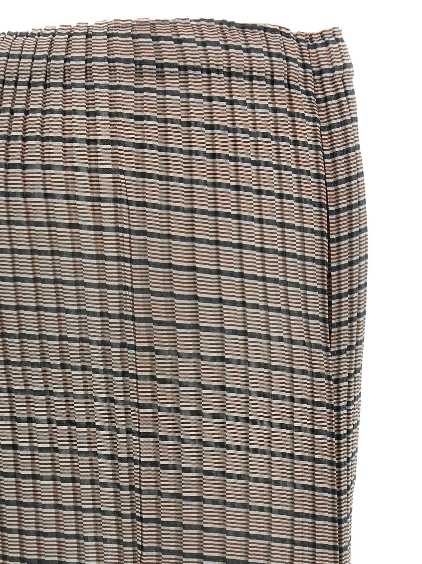 Generic Stripes (Machine Pleats) Skirts Brown