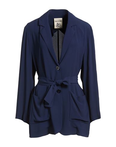 Woman Blazer Navy Size 4 Acetate, Silk